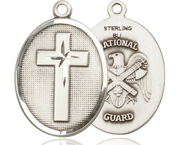 [0783SS5] Sterling Silver Cross National Guard Medal