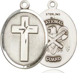 [0783SS5] Sterling Silver Cross National Guard Medal