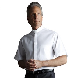 Cotton Blend Short Sleeve Clergy Shirt