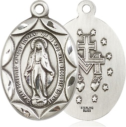 [0801MSSY] Sterling Silver Miraculous Medal - With Box