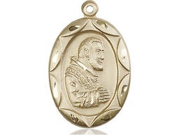 [0801PIGF] 14kt Gold Filled Saint Pio of Pietrelcina Medal