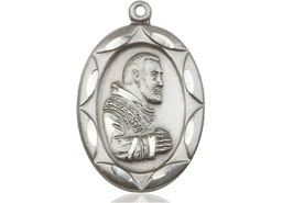[0801PISS] Sterling Silver Saint Pio of Pietrelcina Medal