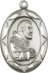 [0801PISS] Sterling Silver Saint Pio of Pietrelcina Medal