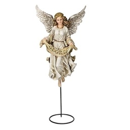 [RO-37521] 27" Scale 30"Full Color Gloria Angel Fig - Christmas