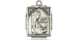 [0804CESS] Sterling Silver Saint Cecilia Medal