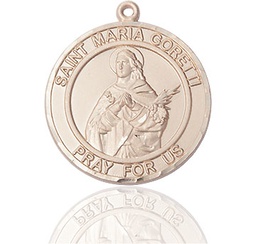 [7208RDKT] 14kt Gold Saint Maria Goretti Medal