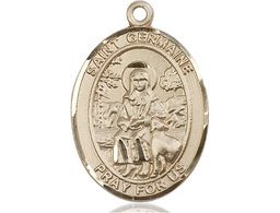 [7211KT] 14kt Gold Saint Germaine Cousin Medal