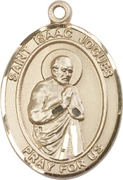 [7212KT] 14kt Gold Saint Isaac Jogues Medal