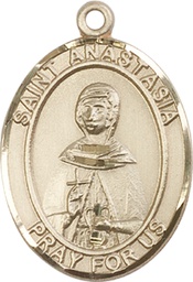 [7213KT] 14kt Gold Saint Anastasia Medal