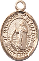[9385KT] 14kt Gold Saint Raymond of Penafort Medal