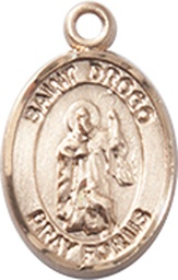 [9386KT] 14kt Gold Saint Drogo Medal