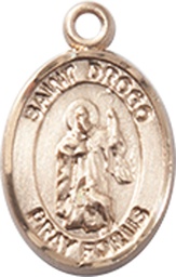 [9386KT] 14kt Gold Saint Drogo Medal