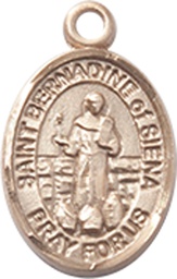 [9387KT] 14kt Gold Saint Bernadine of Sienna Medal