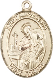 [7221KT] 14kt Gold Saint Alphonsus Medal