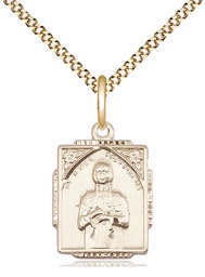 [0804KAGF/18G] 14kt Gold Filled Saint Kateri Tekakwitha Pendant on a 18 inch Gold Plate Light Curb chain