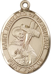 [7233KT] 14kt Gold Saint Bernard of Clairvaux Medal