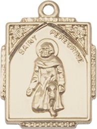 [0804PGF] 14kt Gold Filled Saint Peregrine Medal