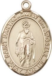 [7238KT] 14kt Gold Saint Bartholomew the Apostle Medal