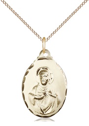 [0599SGF/18GF] 14kt Gold Filled Scapular Pendant on a 18 inch Gold Filled Light Curb chain