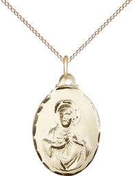 [0599SGF/18GF] 14kt Gold Filled Scapular Pendant on a 18 inch Gold Filled Light Curb chain