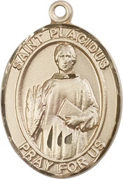 [7240KT] 14kt Gold Saint Placidus Medal