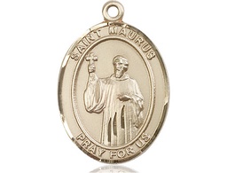 [7241KT] 14kt Gold Saint Maurus Medal