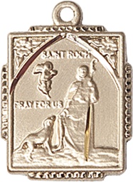 [0804RHGF] 14kt Gold Filled Saint Roch Medal