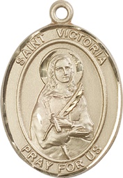 [7253KT] 14kt Gold Saint Victoria Medal