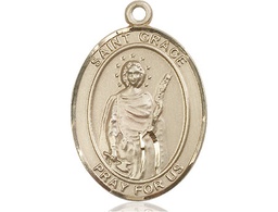 [7255KT] 14kt Gold Saint Grace Medal