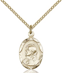 [0612SGF/18GF] 14kt Gold Filled Scapular Pendant on a 18 inch Gold Filled Light Curb chain