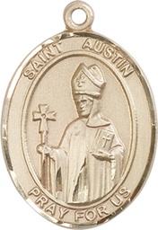 [7256KT] 14kt Gold Saint Austin Medal