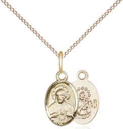 [0702SGF/18GF] 14kt Gold Filled Scapular Pendant on a 18 inch Gold Filled Light Curb chain