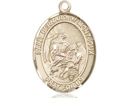 [7264KT] 14kt Gold Saint Bernard of Montjoux Medal