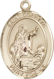 [7268KT] 14kt Gold Saint Colette Medal