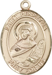 [7272KT] 14kt Gold Saint Perpetua Medal