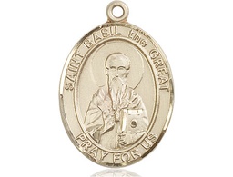 [7275KT] 14kt Gold Saint Basil the Great Medal