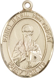 [7275KT] 14kt Gold Saint Basil the Great Medal