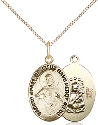 [3988GF/18GF] 14kt Gold Filled Scapular Pendant on a 18 inch Gold Filled Light Curb chain