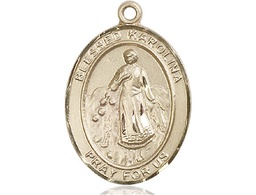 [7283KT] 14kt Gold Blessed Karolina Kozkowna Medal