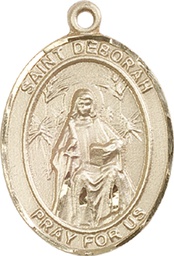 [7286KT] 14kt Gold Saint Deborah Medal