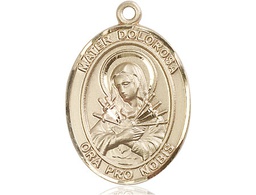 [7290KT] 14kt Gold Mater Dolorosa Medal