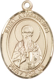 [7296KT] 14kt Gold Saint Athanasius Medal