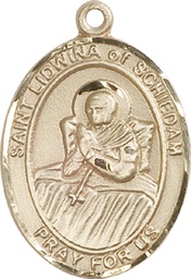 [7297KT] 14kt Gold Saint Lidwina of Schiedam Medal