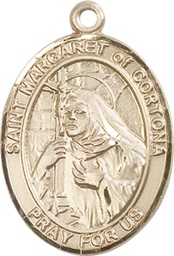 [7301KT] 14kt Gold Saint Margaret of Cortona Medal