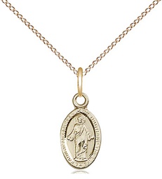 [4121SGF/18GF] 14kt Gold Filled Scapular Pendant on a 18 inch Gold Filled Light Curb chain