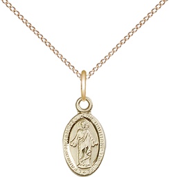 [4121SGF/18GF] 14kt Gold Filled Scapular Pendant on a 18 inch Gold Filled Light Curb chain