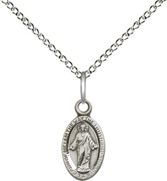 [4121SSS/18SS] Sterling Silver Scapular Pendant on a 18 inch Sterling Silver Light Curb chain