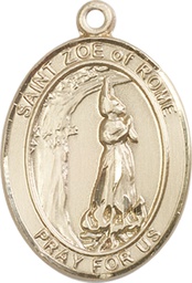 [7314KT] 14kt Gold Saint Zoe of Rome Medal