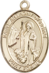 [7317KT] 14kt Gold Saint Anthony of Egypt Medal