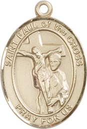 [7318KT] 14kt Gold Saint Paul of the Cross Medal